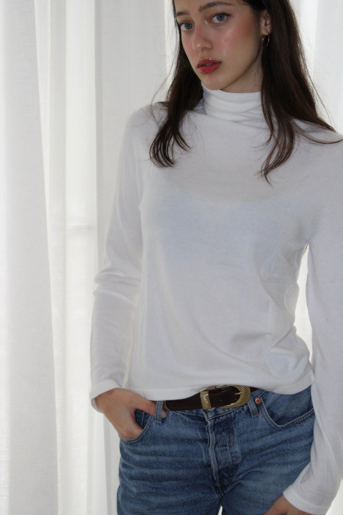 The Snug Turtleneck in White