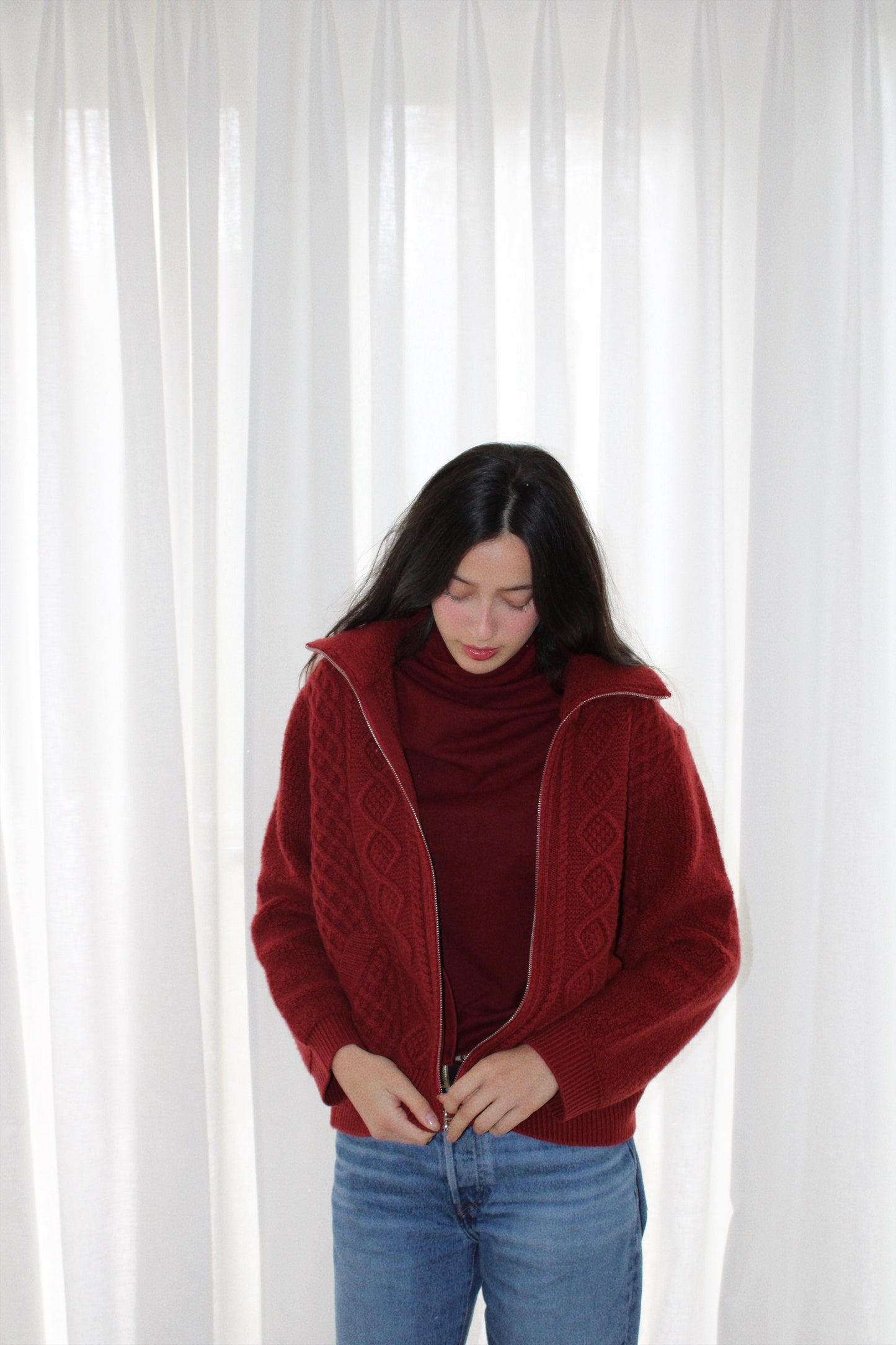 The Snug Turtleneck in Red