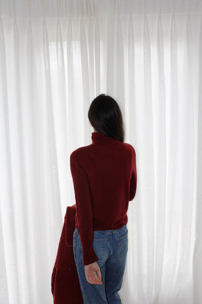 The Snug Turtleneck in Red