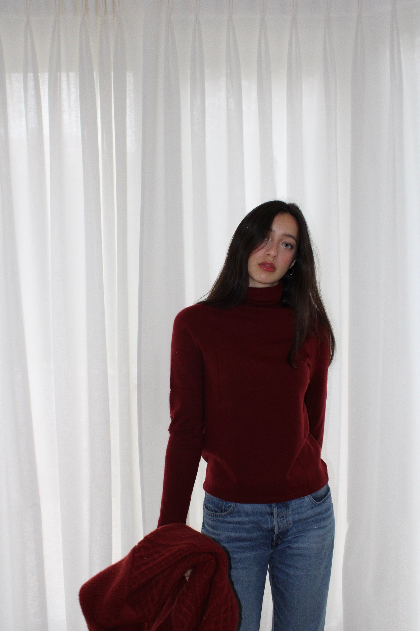 The Snug Turtleneck in Red