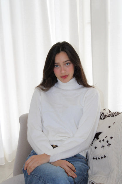 The Hideaway Turtleneck in White