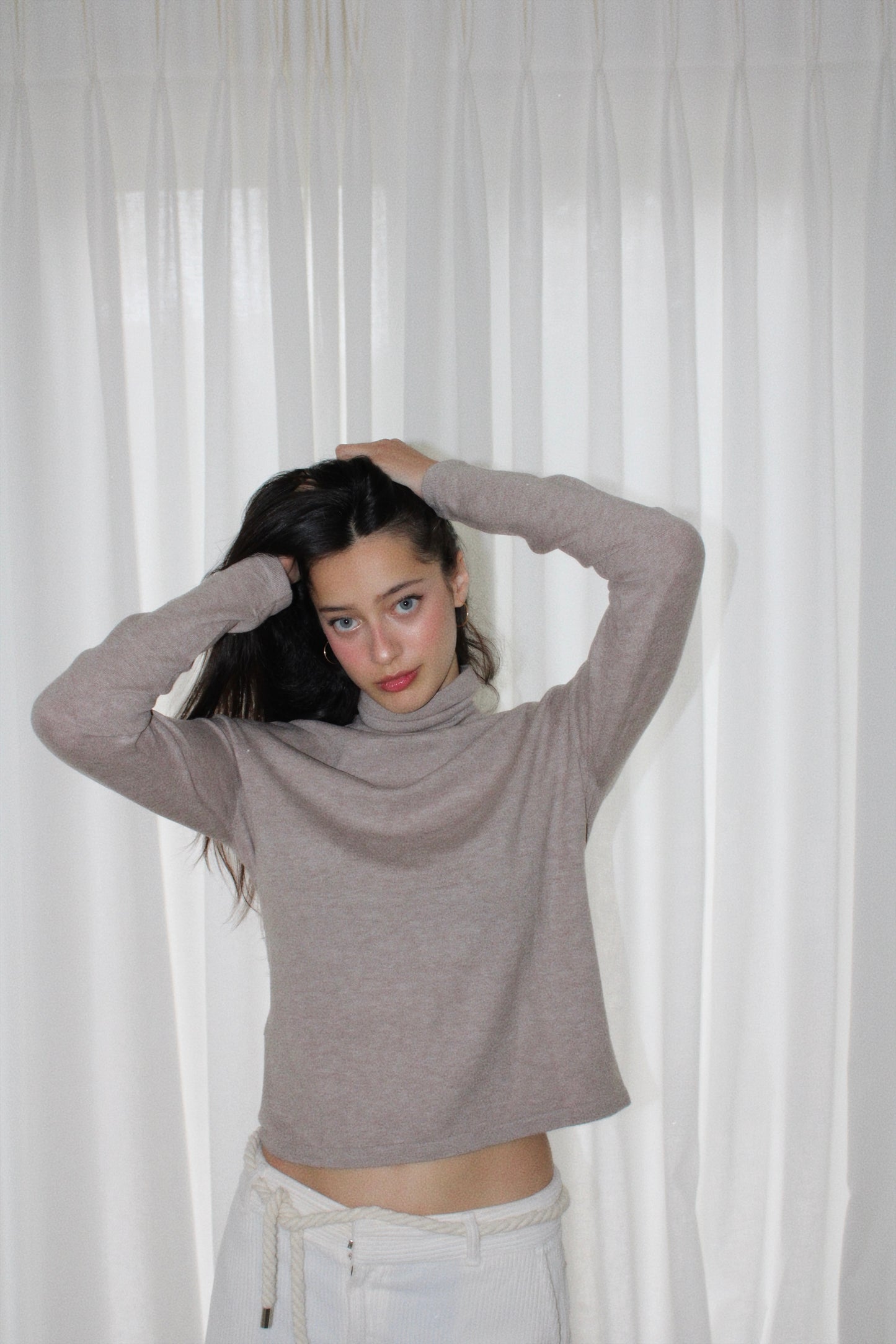 The Snug Turtleneck in Beige