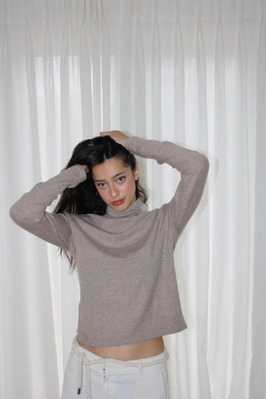 The Snug Turtleneck in Beige