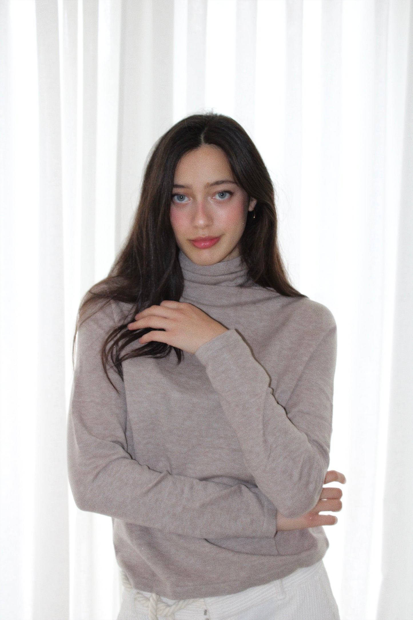 The Snug Turtleneck in Beige