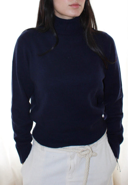 The Hideaway Turtleneck in Navy