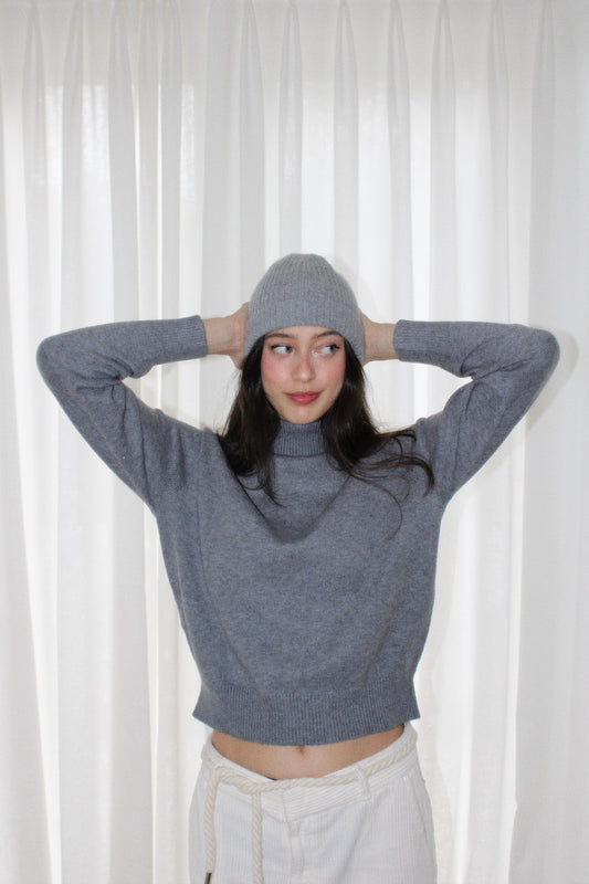 The Hideaway Turtleneck in Grey